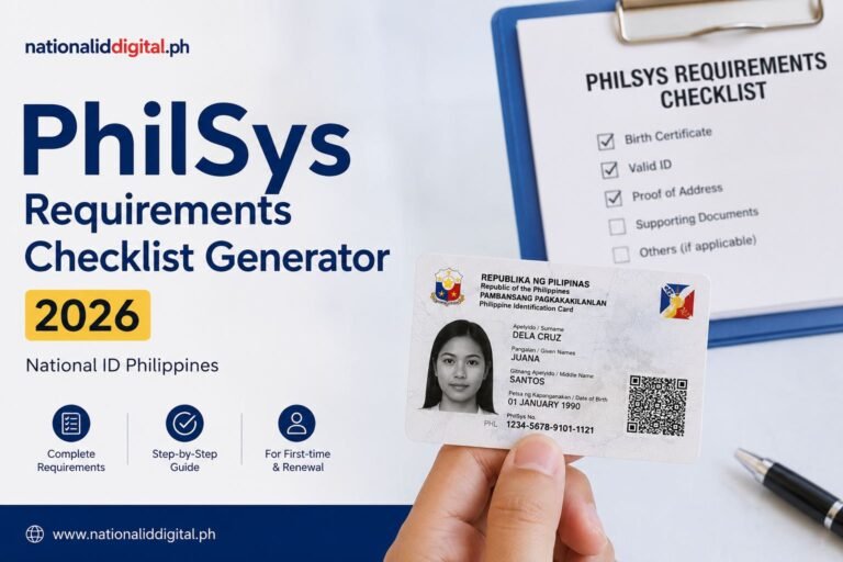 PhilSys Requirements Checklist Generator 2026 | National ID Philippines