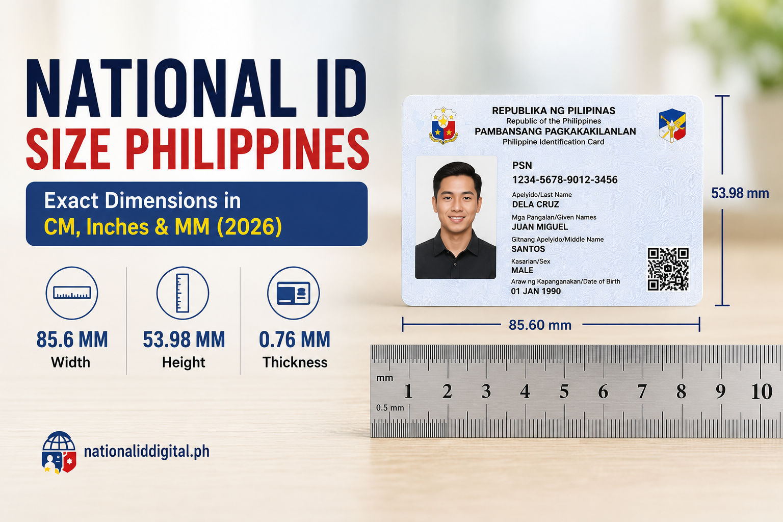 National ID Size Philippines — Exact Dimensions in CM, Inches & MM (2026)
