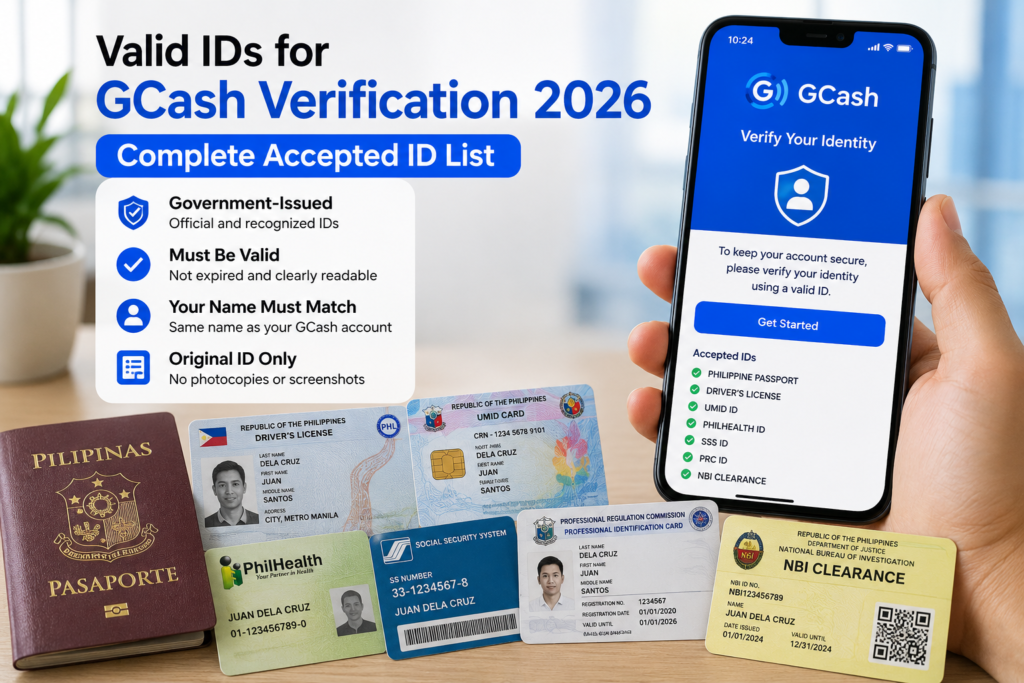 Valid IDs for GCash Verification 2026 — Complete Accepted ID List